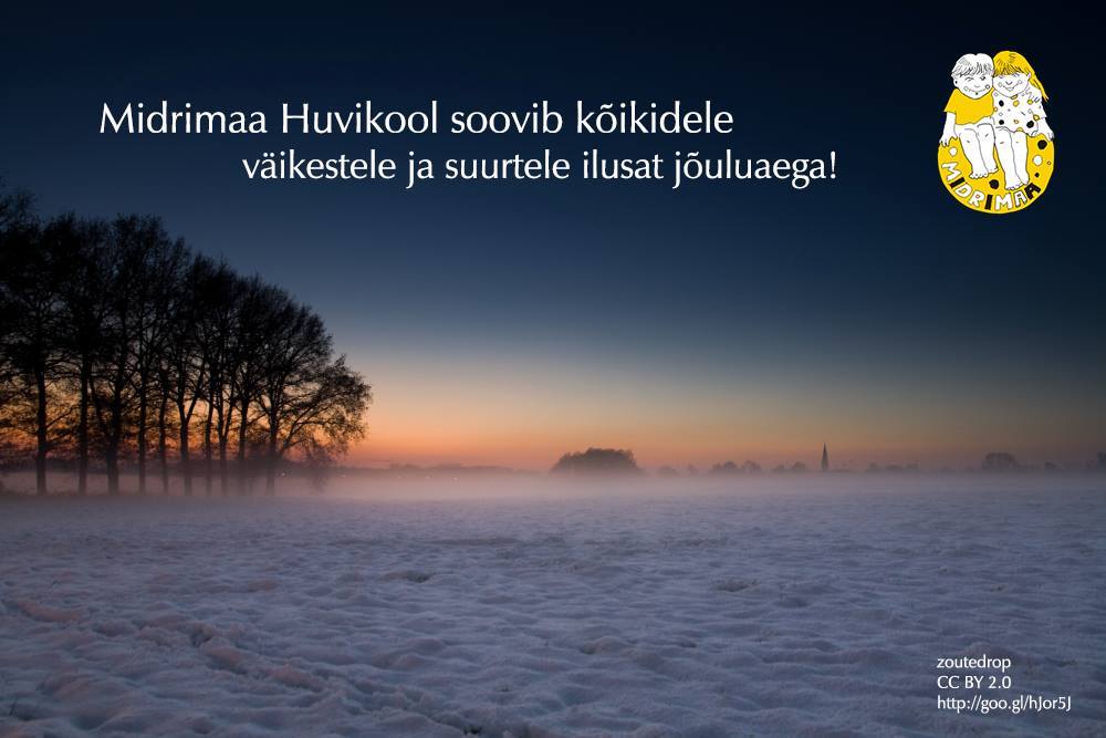 Soovime teile rahulikku pühadeaega, üksteisega koos olemise rõõmu ning julgust märgata väikeseid imesid meie ümber.Uueks aastaks palju õpirõõmu ning kõikide […]